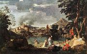 POUSSIN, Nicolas Landscape with Orpheus and Euridice sg USA oil painting artist